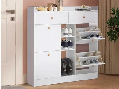 White Large Capacity Modern Shoe Rack