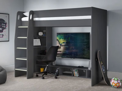 Nebula Wooden Bunk Bed With Desk